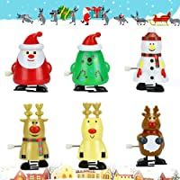 Los mejores  - AFASOES 6 Pcs Juguetes de Cuerda para Niños con 6 Diseños Distintos Papá Noel Reno Muñeco de Nieve Árbol de Navidad…